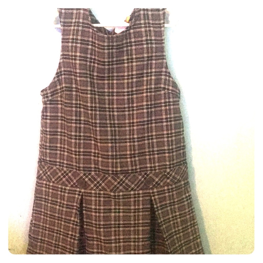 Girls uniform dress gray, green ,yellow and white